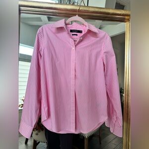 Ralph Lauren Pink and White Striped Blouse